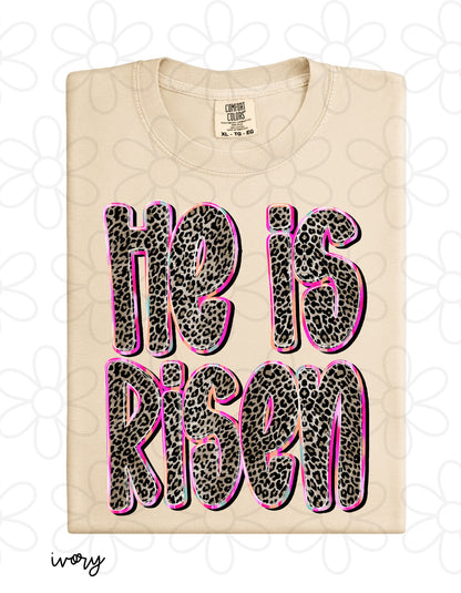 Leopard He Is Risen Completed Tee