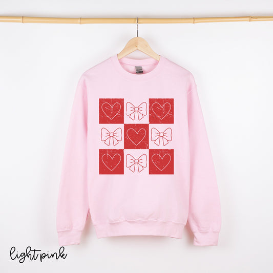 Distressed Check Valentine Coquette Kids Completed Tee