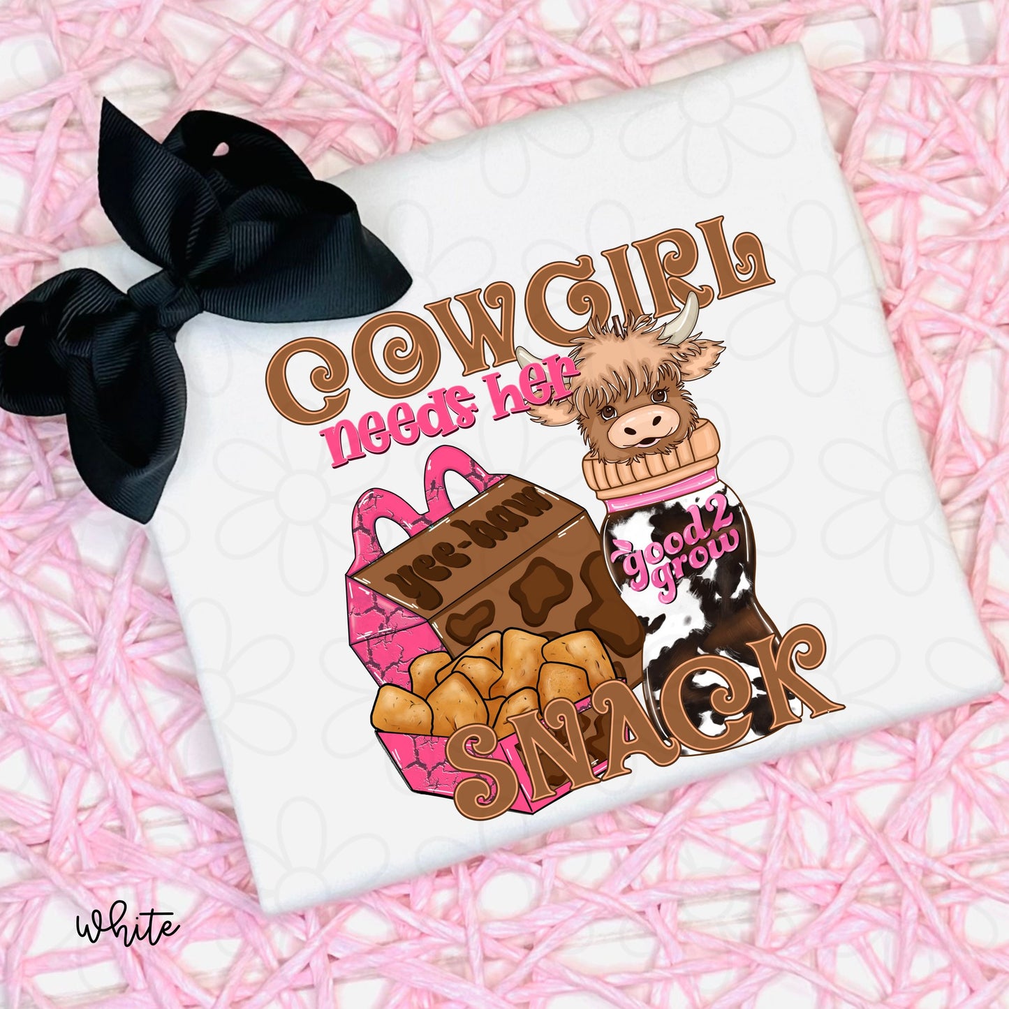 Cowgirl Needs Her Snack Kids Completed Tee