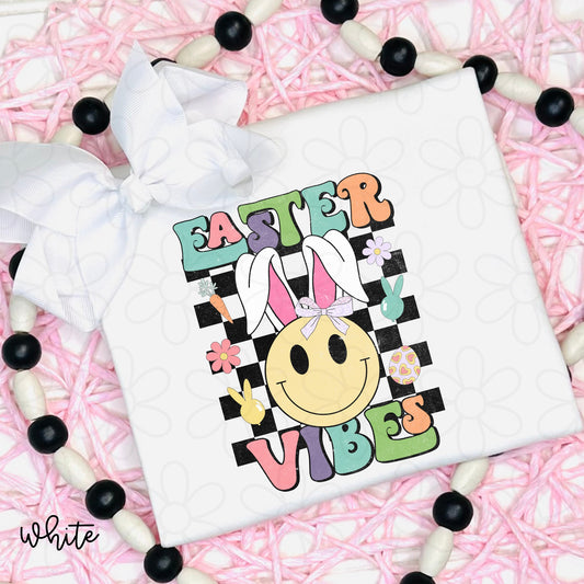 Easter Vibes Bunny Smiley DTF Transfer