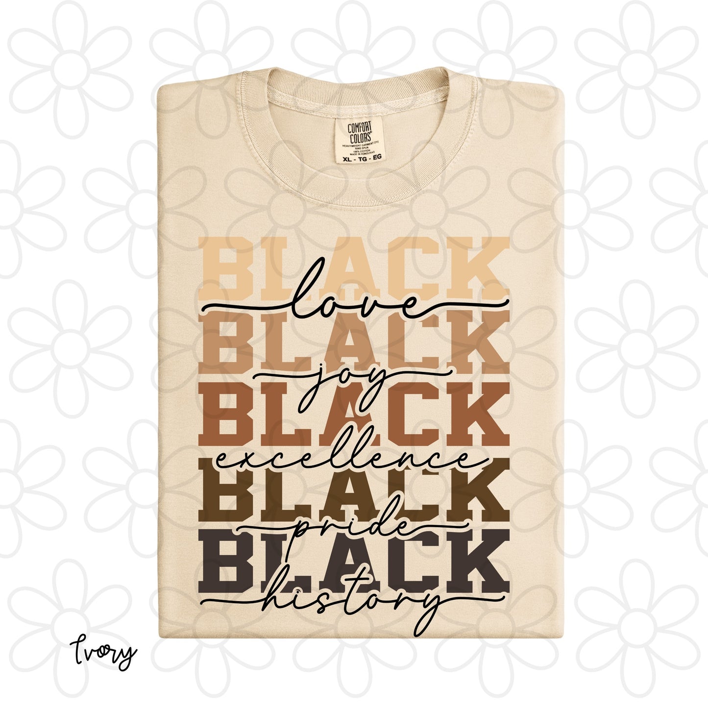 Black Love Black History Kids Completed Tee