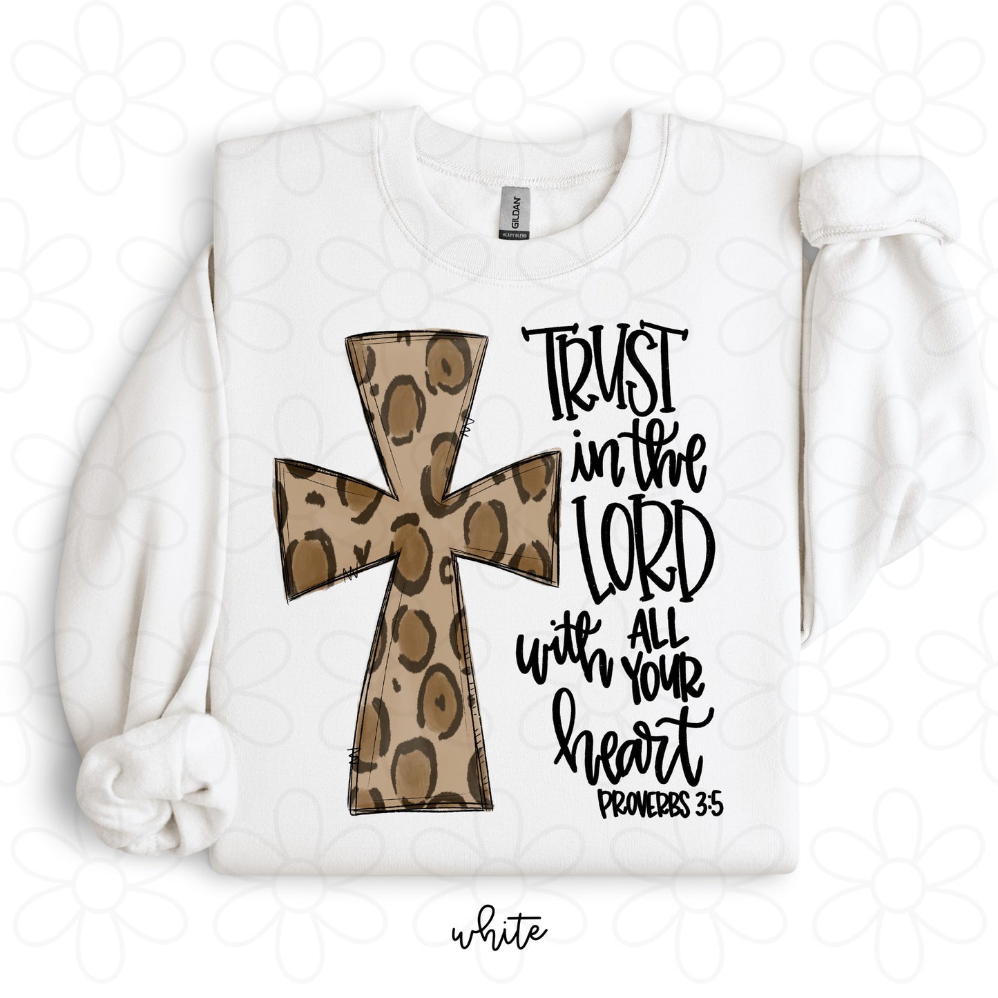 Proverbs 3:5 Leopard Cross Kids Completed Tee