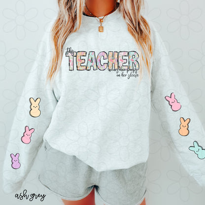 This Teacher Wears Her Peeps On Her Sleeve Completed Tee