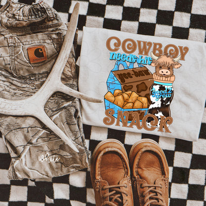 Cowboy Needs His Snack Kids Completed Tee