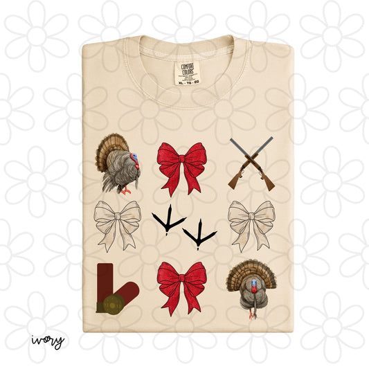 Turkey Hunting Coquette Kids Completed Tee