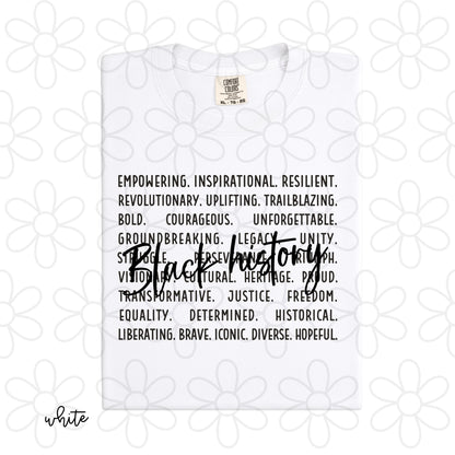 Black History Empowering Inspirational Kids Completed Tee