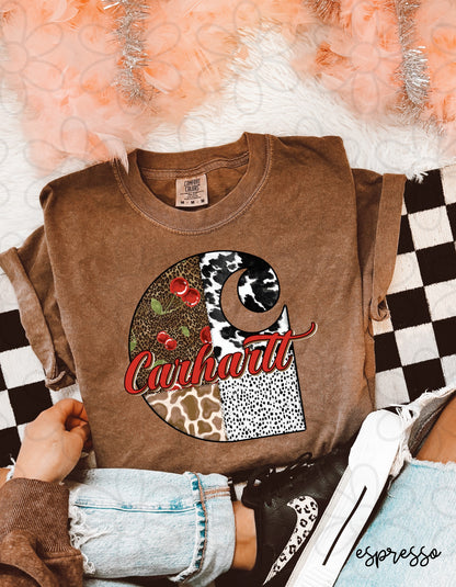 Leopard Cherry Cow Carhartt Kids Completed Tee