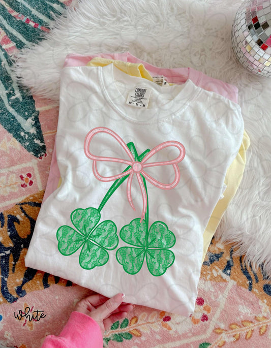 Lace Shamrock Bow DTF Transfer