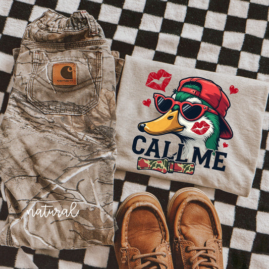 Call Me Valentines Duck Kids Completed Tee