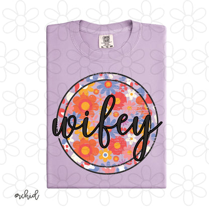 Custom Retro Floral Circle DTF Transfer