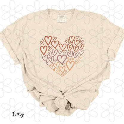 Shades of Hearts Black History Kids Completed Tee