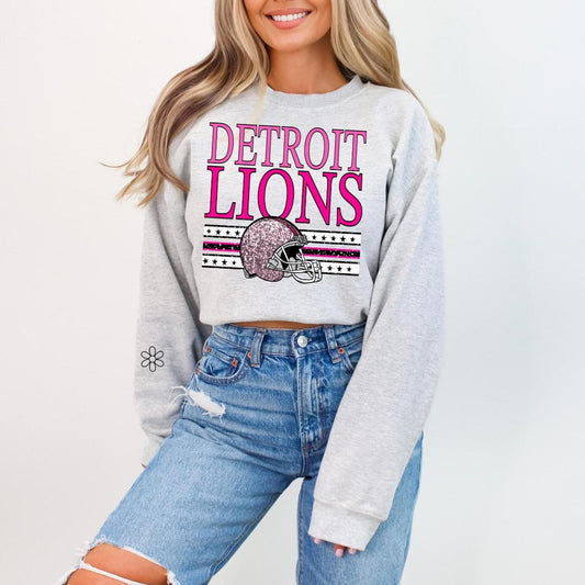 Lions Pink Helmet DTF Transfer Only