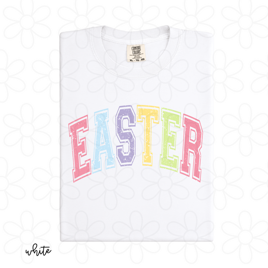 Pastel Distressed Easter Kids Completed Tee