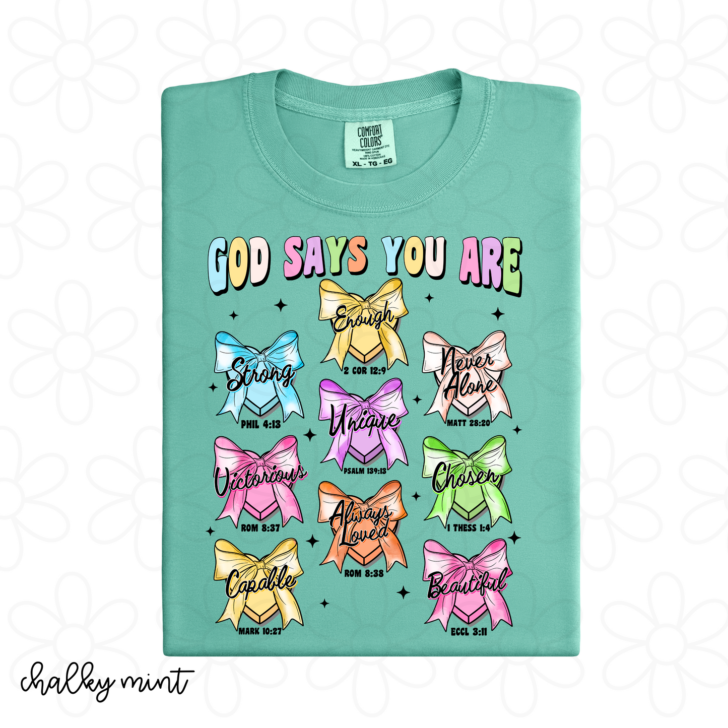 God Says You Are Coquette Bows Kids Completed Tee