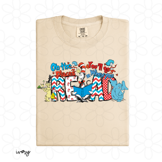 Oh The Places You'll Go When You Read Kids Completed Tee